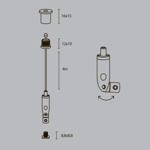 Подвесной комплект  ALM-3535R-P-2M