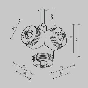 T-образный вертикальный коннектор Accessories for system Shelf CA016TC-P-B