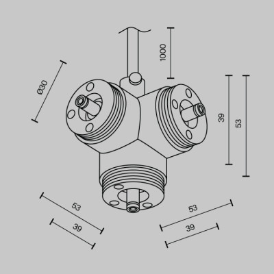 T-образный вертикальный коннектор Accessories for system Shelf CA016TC-P-B