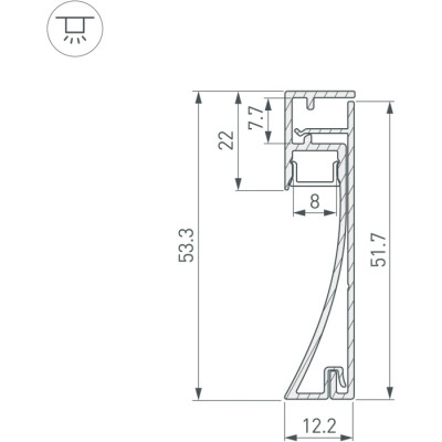 Профиль для светодиодной ленты ARH-PLINTUS 045433