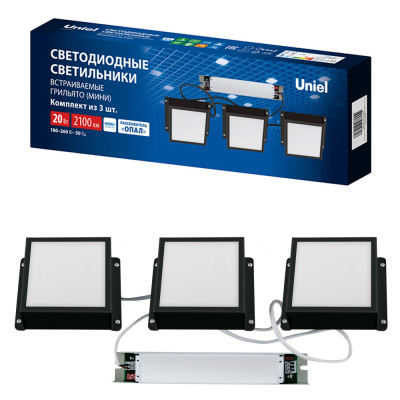 Точечный светильник Grilyato Opal ULP-1010-20W/4000K IP54 GRILYATO OPAL BLACK KIT03